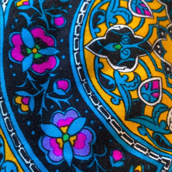 Handmade Long Sleeved Floral Geometric Bohemian Maxi Dress Vibrant Hippie - Picture 8 of 13